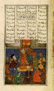 unknow artist Iskander Meets with the Sages,from the Khamsa of Nizami oil painting reproduction